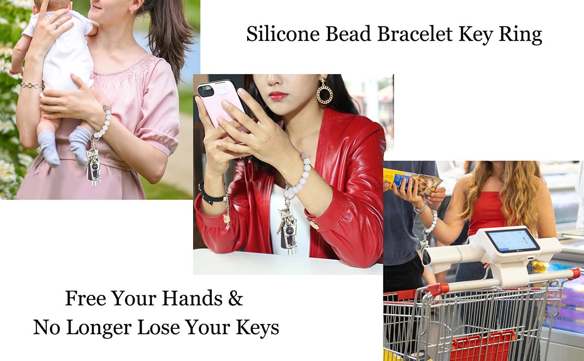 custom silicone bead keychain